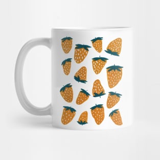 Organic summer strawberries orange and green Mug